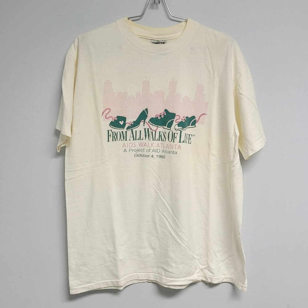 Aids Walk Atlanta T-shirt 1992 From All Walks Of Life Graphic‎ Tee 90s Vintage - Picture 2 of 6